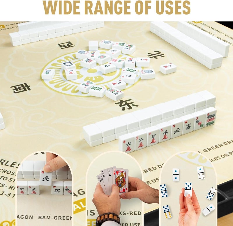 SiDreea Mahjong Mat, 32.4×32.4 Inch Noise Reduction Anti-Slip Mahjong Mat for Table, Mahjong Table Mat for Poker, Card, Board Games Table Mat, Tile Games, Dominoes - Image 3